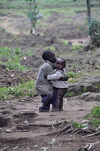 децата, деца, момчета, приятелство, Африка, Руанда, на открито