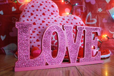 San Valentino, giorno di San Valentino, rosso, rosa, cuori, luci, festivo
