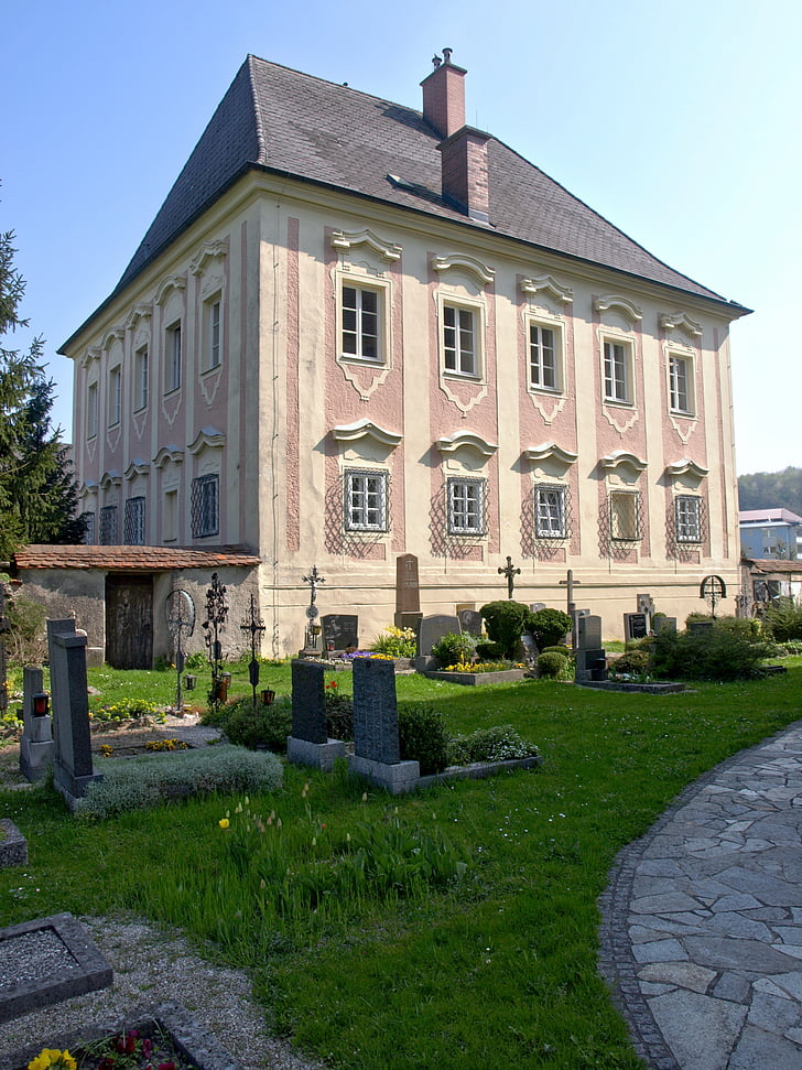 haidershofen, parsonage, vicarage, house, building, cemetary, religious