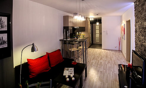 apartamento, quarto, casa, interiores residenciais, design de interiores, decoração, confortável apartamento