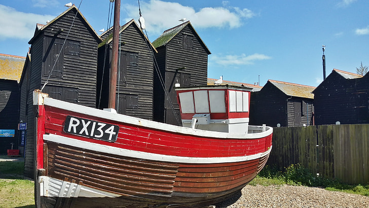 Hastings, East sussex, přímořské letovisko, rybářská vesnice, Anglie, Spojené království, Rybaření