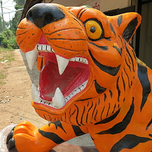 tiger, thailand, animal, wildlife, bengal, head, asia