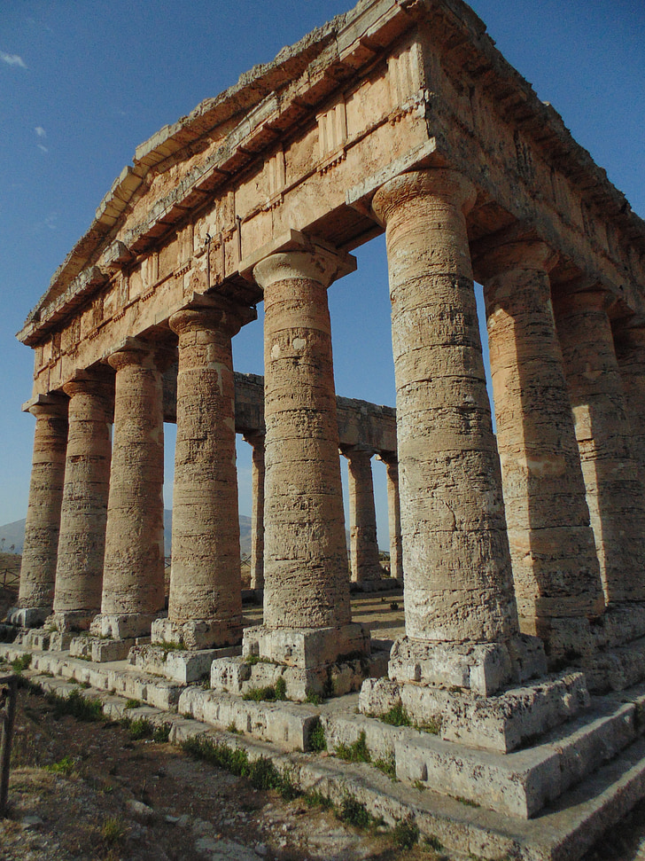 Świątynia, Magna grecia, kolumny, niebo, Sycylia, Historia, Kolumnada