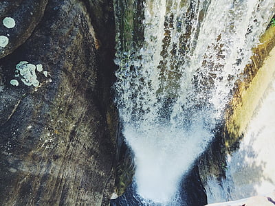 waterfall, stream, water, cascade, fall, river, rock