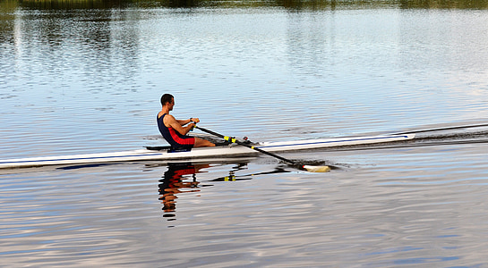 row-boat, water, flow, sport