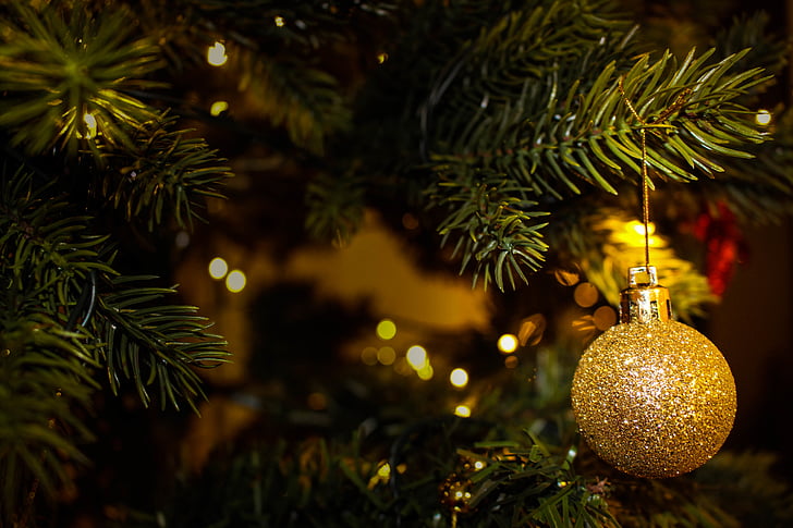 ball, blur, branch, celebration, christmas, christmas balls, christmas decoration