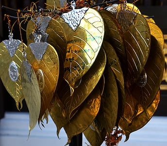 золото, листья, Дизайн, Таиланд, лист, украшения, шаблон