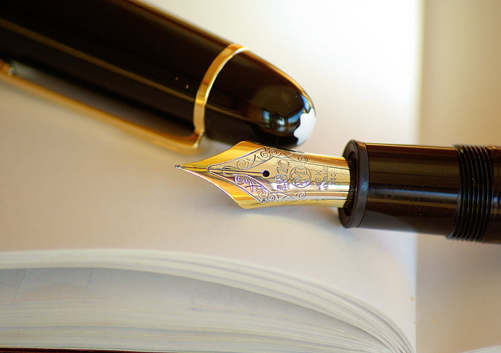 pen, fountain pen, ink, gold, writing, business, corporate business