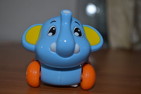 toy, elephant, animal, baby, fun, happy, kid