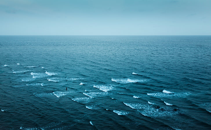 cos d'aigua, horitzó, natura, oceà, Mar, marí, cel