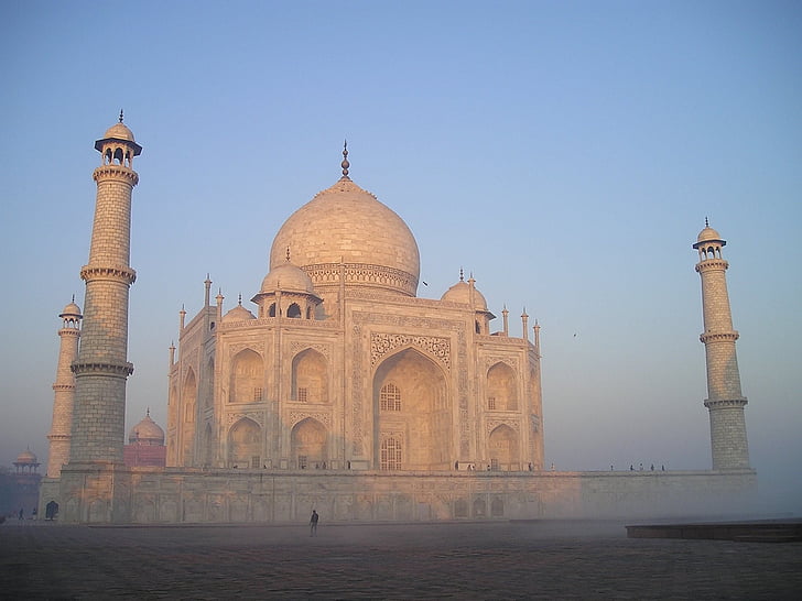 Indien, Taj mahal, soluppgång, arkitektur, resmål, Dome, monumentet