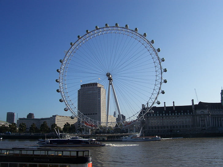Maailmanpyörä, Lontoo, London Eye-maailmanpyörä, Englanti, Iso-Britannia, Viihde, Maamerkki