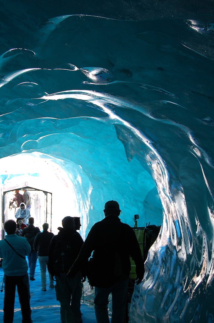 băng, băng giá, sông băng, lạnh, hang động, Ice cave, mọi người