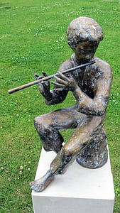 sculpture, music, players, musician, park, figure, art