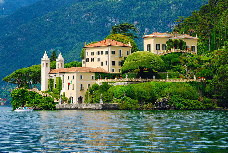 Mansion, jezero como, Itálie, Vila, Architektura, Italština, Evropa
