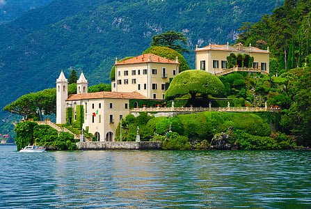 Mansion, Jezioro como, Włochy, Villa, Architektura, Włoski, Europy