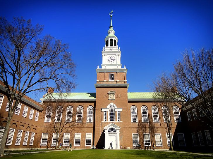 Dartmouth college, Campus, iskola, Egyetem, könyvtár, építészet, Landmark