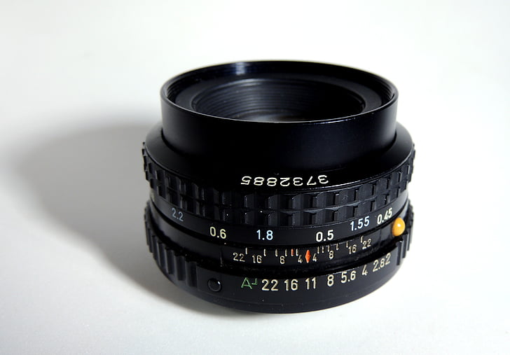 camera, photographic, analog, former, lens, 50 mm