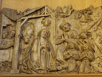 obraz, Relief, drewno, Historycznie, sztuka, Kościół, wyrzeźbić