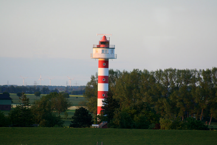 Lighthouse, tornet, byggnad, hem, röd, maritima, nautisk