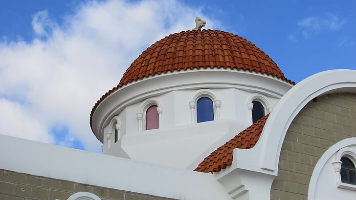 cyprus, liopetri, church, dome, architecture