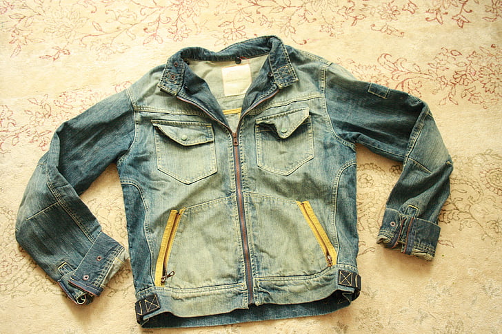 jeans, jakke, Jean, tøj, brugt
