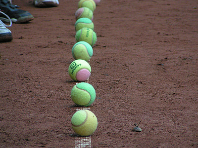 tenisas, teniso kamuoliukas, kamuolys, kamuoliai, aikštė, Sportas, laisvalaikio