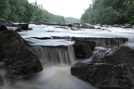 rapids, flow, power, water, river, waterfall, nature