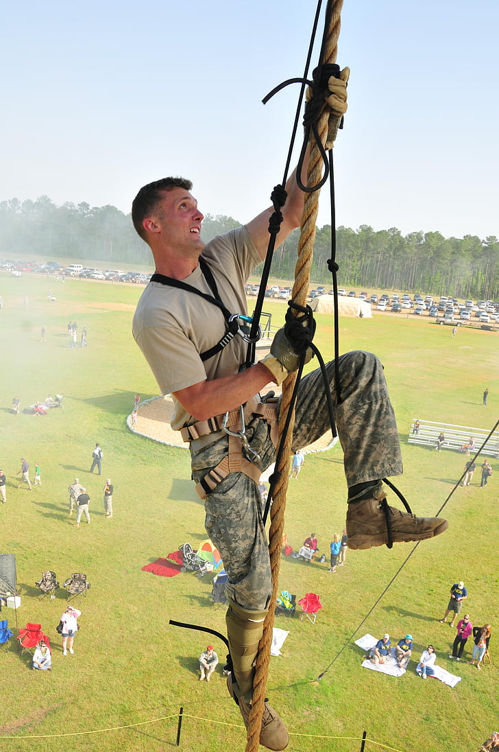 man, training, climbing, nature, outside, military, army