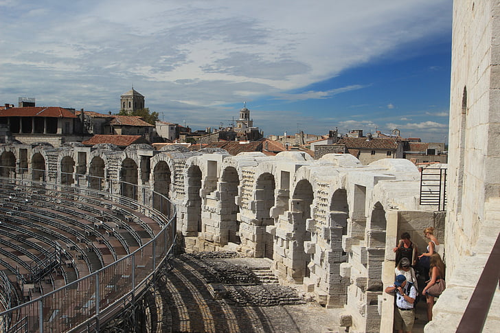 amfitheater, Provence, het platform, Arles, Romeinse