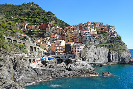 Italia, Manarola, Liguria, roccia, mare, Mediterraneo, acqua