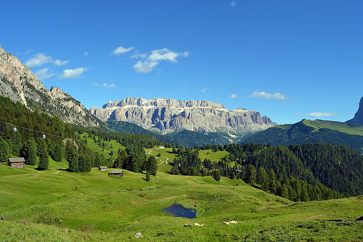 Val gardena, sassolungo, dağ, doğa yürüyüşü, Güney Tirol, doğa, İtalya