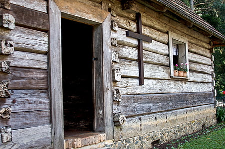 architecture, building, house, rustic, window, wood, wooden