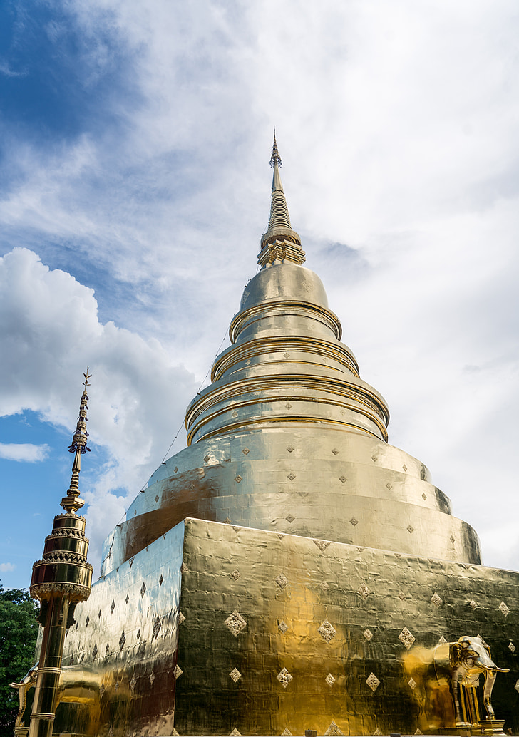 Wat phra, templom, Chiang Mai térképén, Thaiföld, Golden temple, építészet, Ázsia