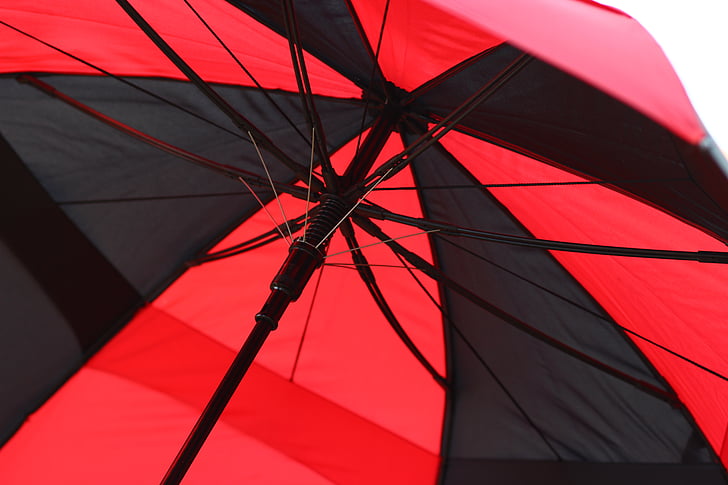 抽象的な, ブラック, 赤, 傘, 日傘, 天気