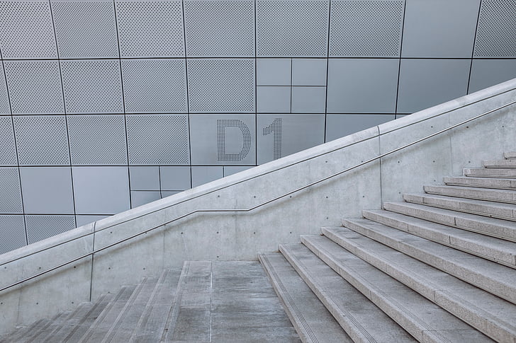 arhitektūra, ēka, infrastruktūra, kāpnes
