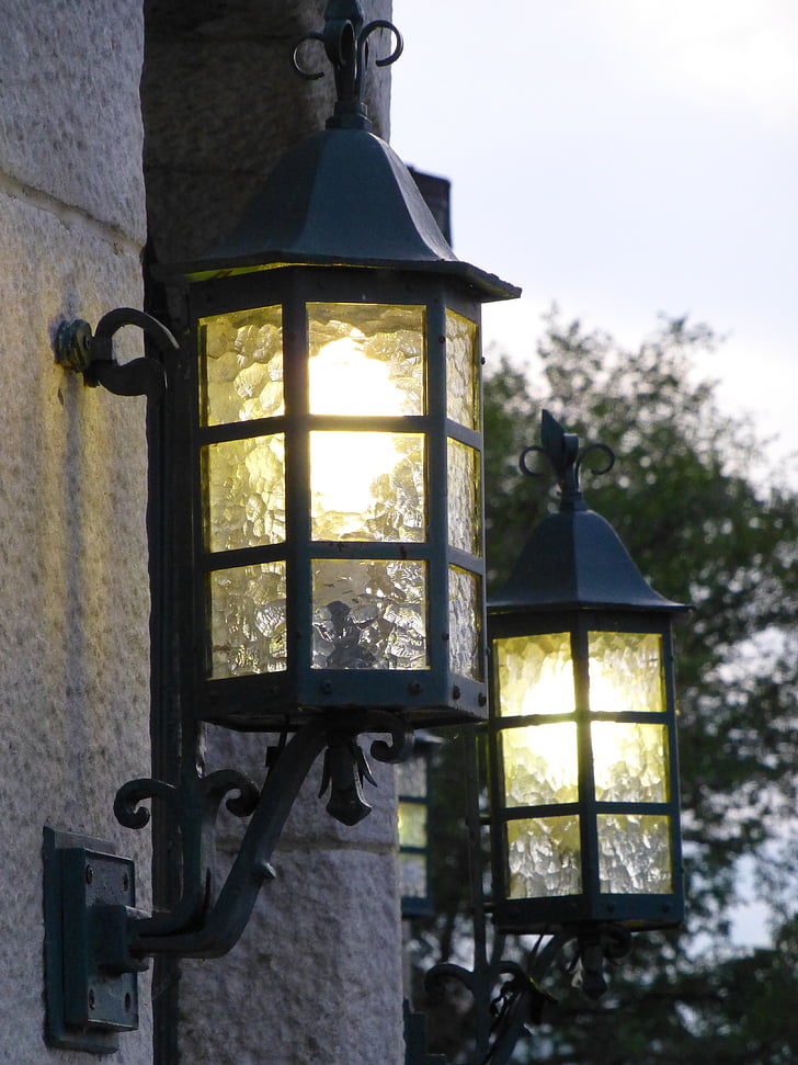 lucerny, lampy, světla, pochodeň, lampa, elektrické žárovky, žárovka