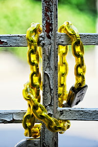 iron, rust, texture, paint, chain, padlock, gate