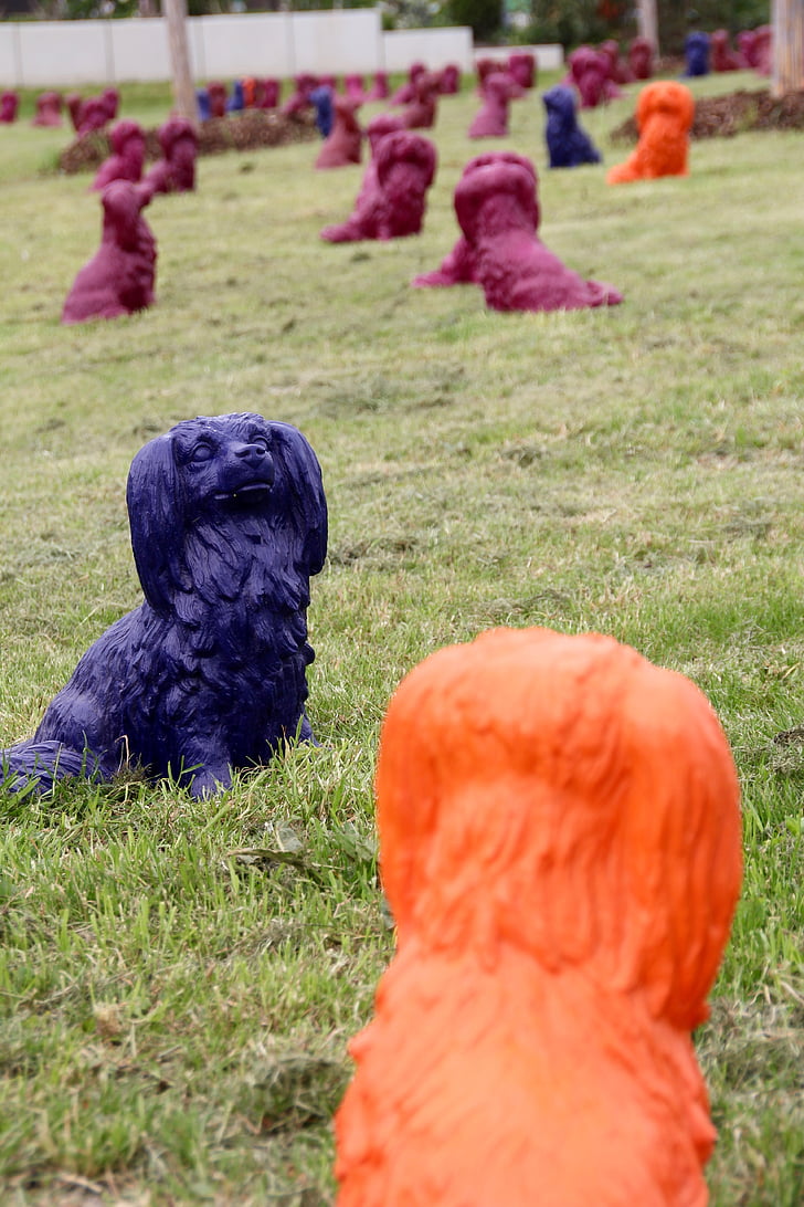 dog park, nghệ thuật, Trang trí, con chó, số liệu đất sét, tác phẩm điêu khắc