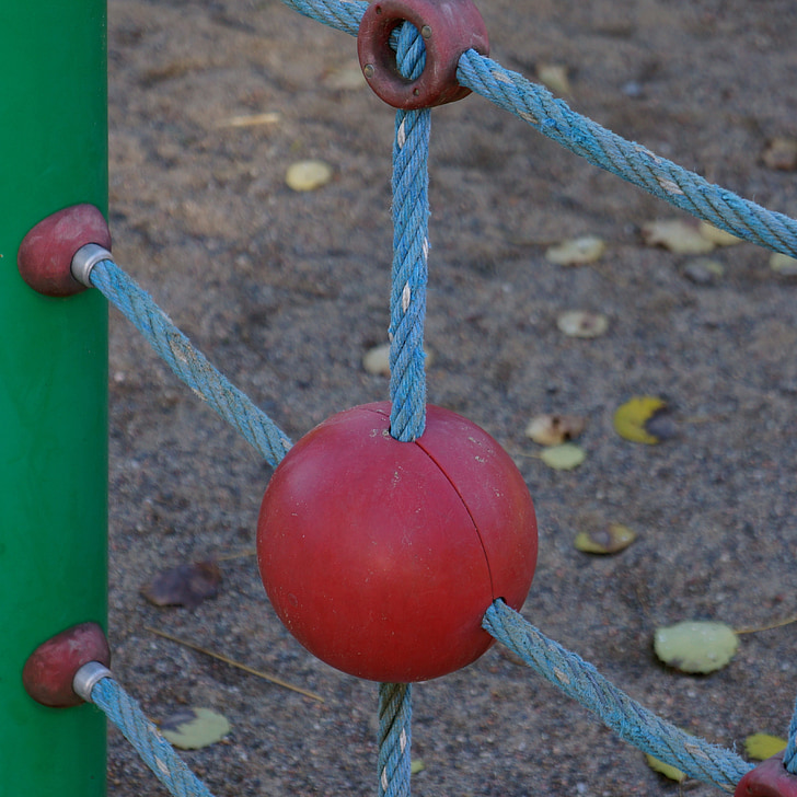vaikų žaidimų aikštelė, vaikams, laipiojimo, kamuolys, virvė, žiedas