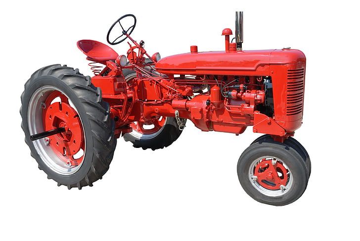 stari, rdeča, traktor, Nostalgija, starinsko, retro, Vintage