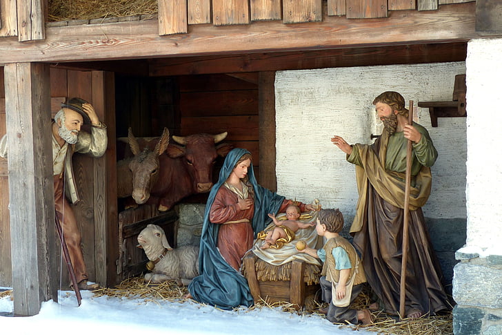 村庄诞生, 婴儿床, 数字, uttendorf, 圣诞节, 诞生场面, 宗教