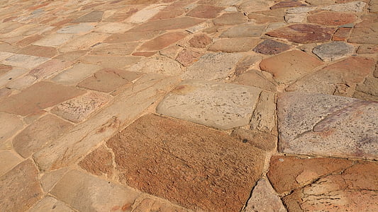 brown, landscape, orange, path, pavement, rocky, tiled