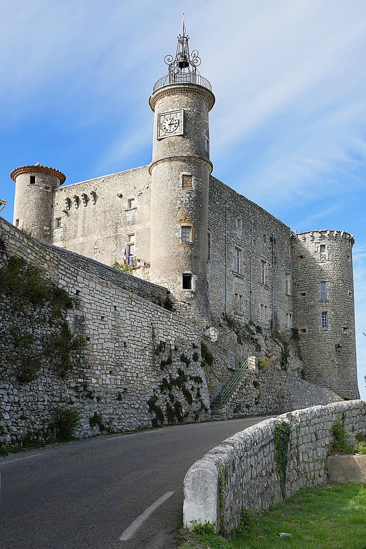 Chateau, Castle, Lussan, Gard, Franciaország