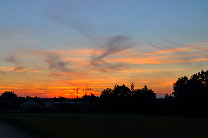 clouds, the sun, landscape