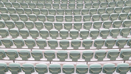 places assises, stade, vide, public, Arena, lignes, chaises