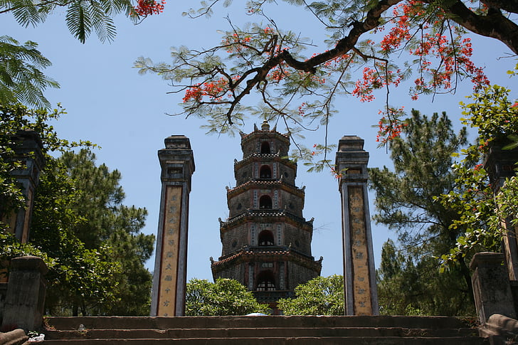 Pagoda, 1601, buddhistický chrám, Zen, Serenity, pagoda nebeské paní, hill khe ha