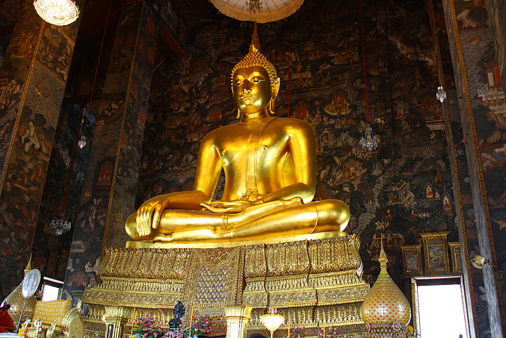 Templo de, Buda, Banguecoque, Tailandês, ouro, Tailândia, Ásia