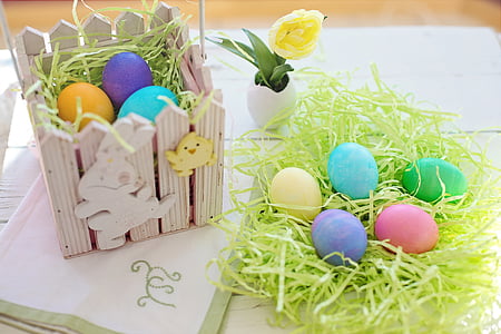 Великденски яйца, цветни, пастели, Великден, празник, Пролет, празник