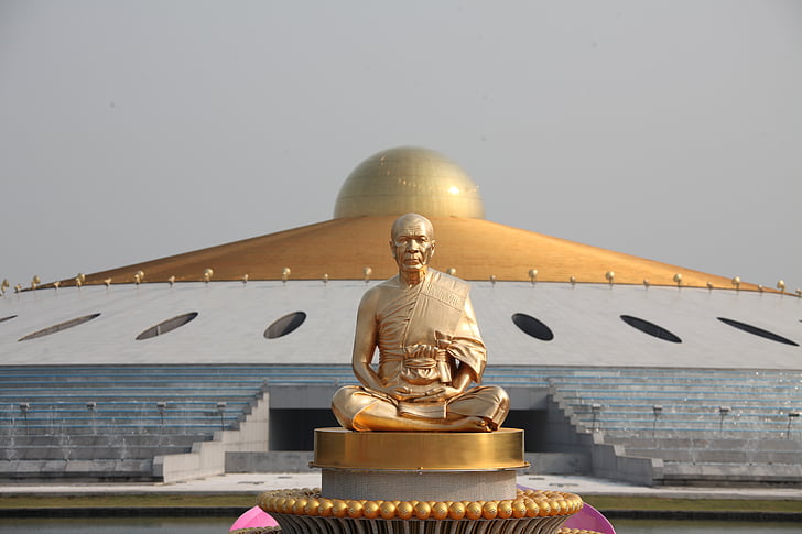 Budha, monge, ouro, Budismo, phramongkolthepmuni, dhammakaya pagode, Wat